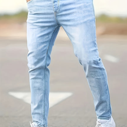 UNICORN Men Casual Slim-Fit Stretch Pants Blue Grey s m l xl xxl
