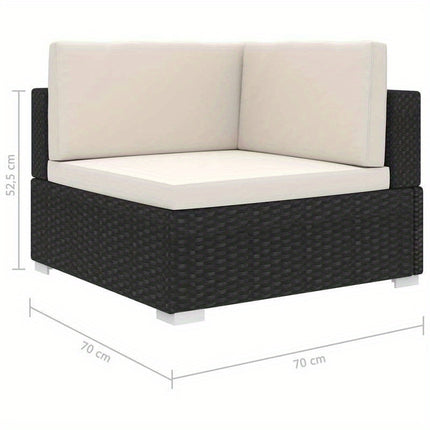 UNICORN Corner sofa 1 pc with cushions poly rattan black
