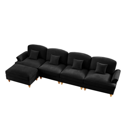 UNICORN L-Shaped 4-Seater Sofa Comfortable Seating for Living Room Black