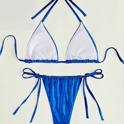 UNICORN Highend Glossy Metallic Sexy Bikini with Halter Neck Triangle s m l xl