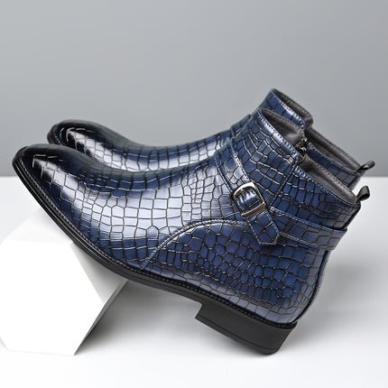 UNICORN Men's New Autumn/Winter  Ankle Boots High-Top Textured Upper Business Casual