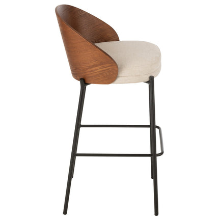 UNICORN Bar stool plywood/metal brown/beige 53.10x50.50x97.80 cm