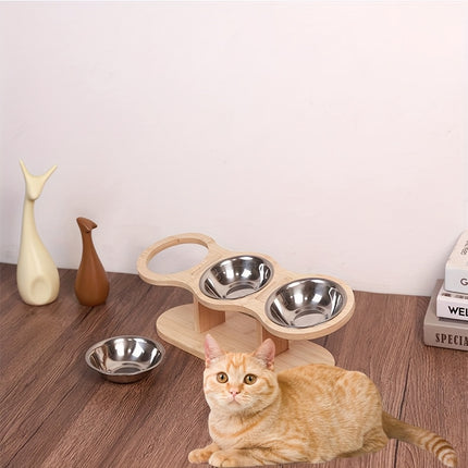 UNICORN Elevated Cat Bowl 3 Stainless Steel Bowls for Indoor Cats and Small Dogs