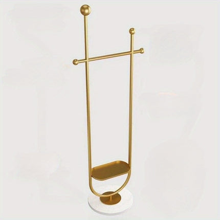 UNICORN Sleek Metal Coat Rack Stand, Freestanding, Multipurpose, Black White Golden