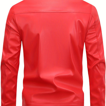 UNICORN Men'S PU Jacket, European Size, Breathable And Versatile Coat m l xl xxl xxxl