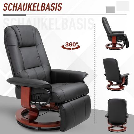 UNICORN Swivel Recliner with Reclining Function Black