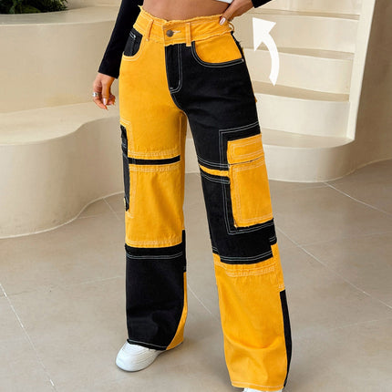 UNICORN Women Elegant Casual Colorful Street-Style Patchwork Jeans s m l xl xxl