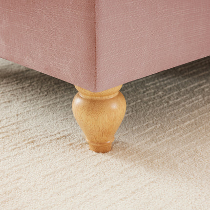 UNICORN Modular Mid-Century L-Shaped 2-Seater Chenille Sofa for Living Room Pink