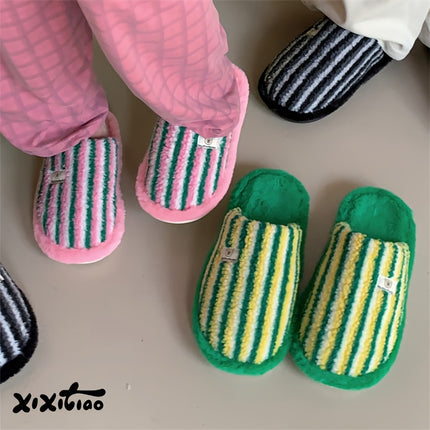 UNICORN Men's Home Slippers, Casual Color-Block Striped 36 38 39.5 41.5 43