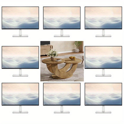 UNICORN Round Living Room Coffee Table Cocktail Table for Home, Apartment, Natural
