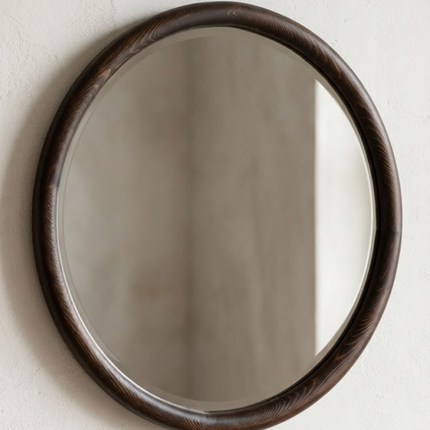 ELIN – Houten Japandi wandspiegel rond 70 cm