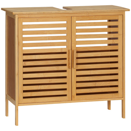 UNICORN Cleanline Bathroom Bamboo Furniture Under Sink Cabinet 2 Doors