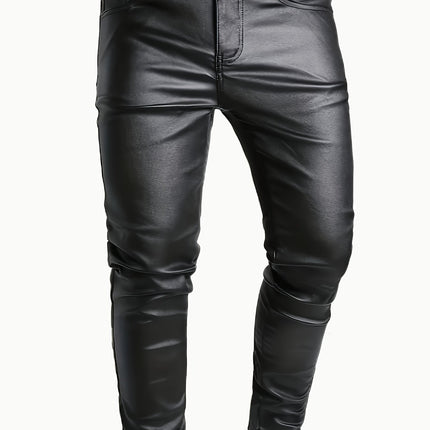 UNICORN Men's PU-coated Fashion Slim-fit Stretch Pants xs s m l xl xxl