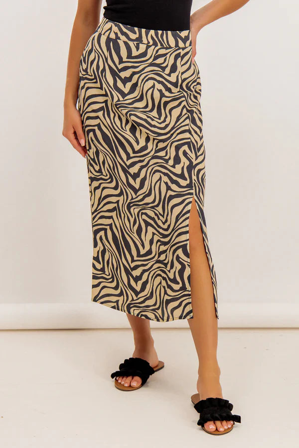 UNICORN Women's long skirt zebra black beige xs s m l xl