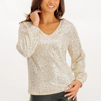 UNICORN Women's shirt glitter beige s m l xl xxl xxxl