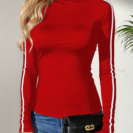 UNICORN Turtleneck Pullover Contrast Color Slim-Fit Casual Coat T-Shirt s m l xl xxl