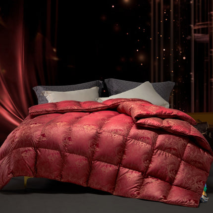 UNICORN 1pc 120S High-Density Anti-Feather Jacquard Quilt Golden Pink Bronze Red