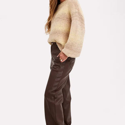 UNICORN Women's leather trousers brown xs s m l xl