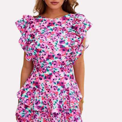 UNICORN Women's dress pink fuchsia flowers xs s m l xl