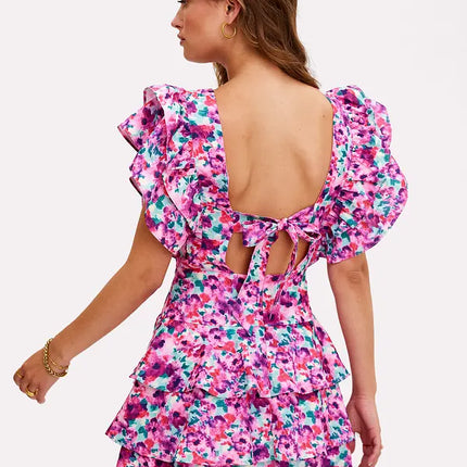 UNICORN Women's dress pink fuchsia flowers xs s m l xl