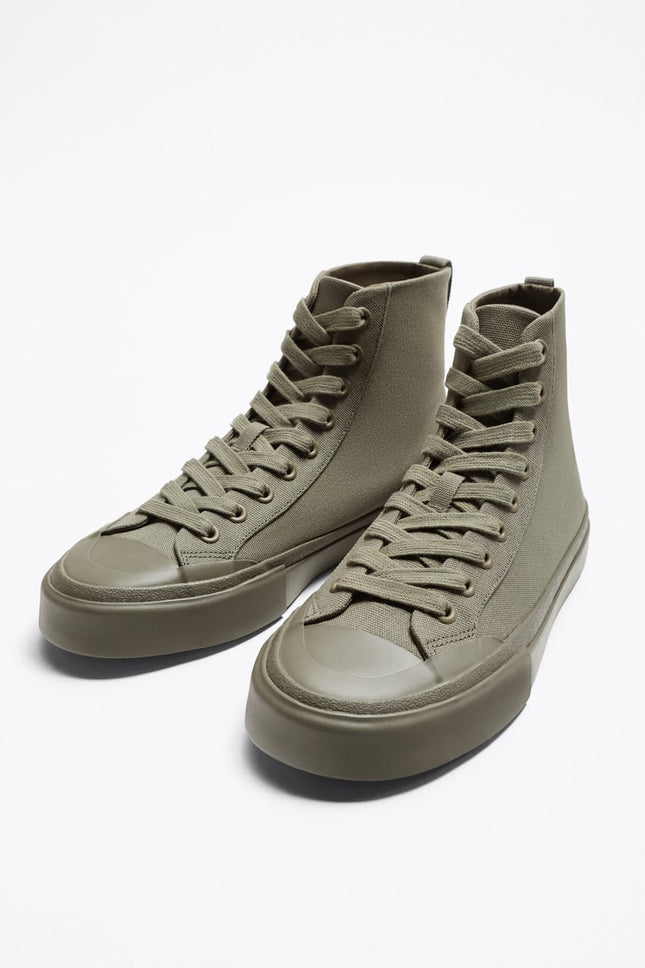 UNICORN men's high-top sneakers lace-up shoes army green light blue light beige navy blue sizes 39 to 45