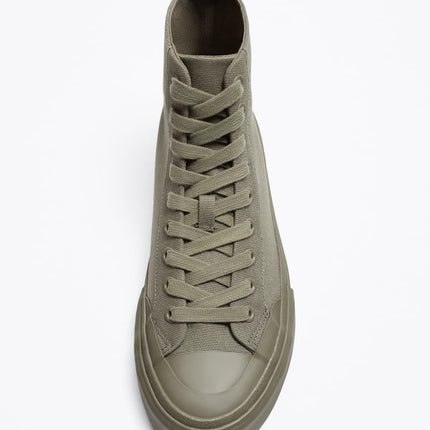 UNICORN men's high-top sneakers lace-up shoes army green light blue light beige navy blue sizes 39 to 45