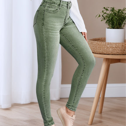 UNICORN High-Stretch Skinny Jeans Olive Green s m l xl