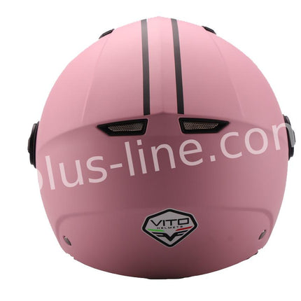 Scooter bromfiets zomerhelm jet helm vito moda notte roof boxer maten xs s m l xl xxl | Scooterhelm
