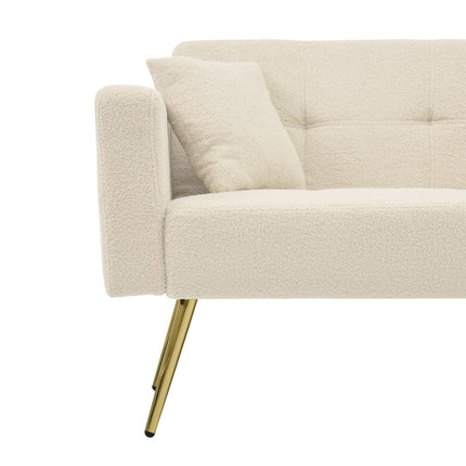 UNICORN Modern minimalist sofa bed size: 175*64*72 cm angle adjustable gold bed legs sofa with cushions side storage pockets