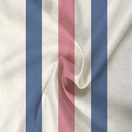 UNICORN Striped Polo Shirt in White, Pink, And Blue Lightweight Short Sleeve Design