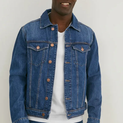 UNICORN Men's denim jacket in blue with bronze buttons S M L XL XXL XXXL