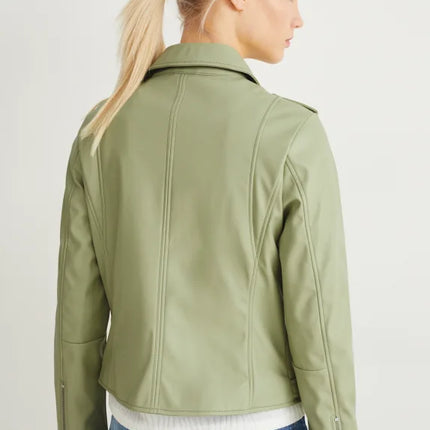 UNICORN Women's jacket with pockets leather black light green xs s m l xl xxl xxxl