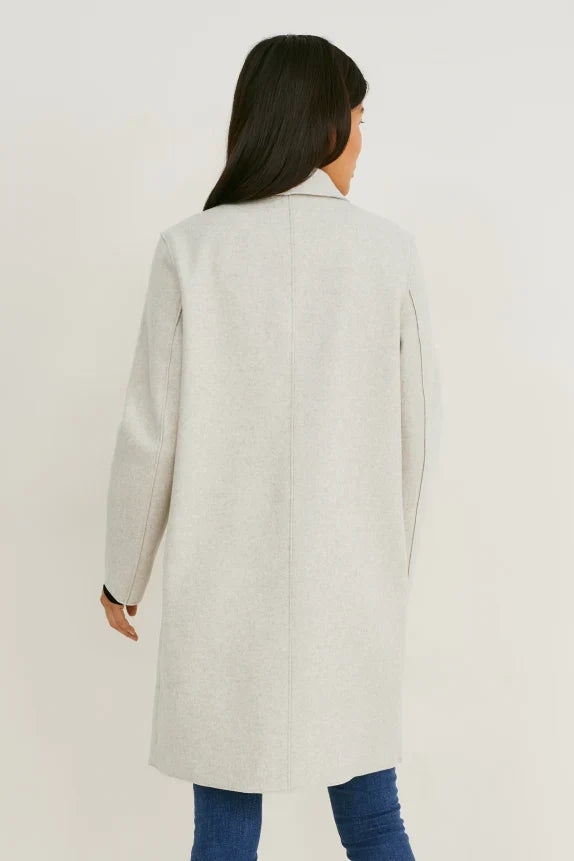 UNICORN Women's long coat with pockets light beige light grey xs s m l xl xxl xxxl