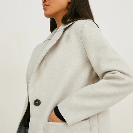 UNICORN Women's long coat with pockets light beige light grey xs s m l xl xxl xxxl