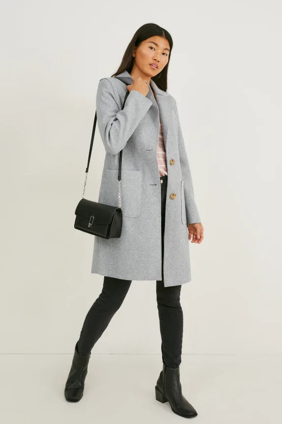UNICORN Women's long coat with pockets light beige light grey xs s m l xl xxl xxxl