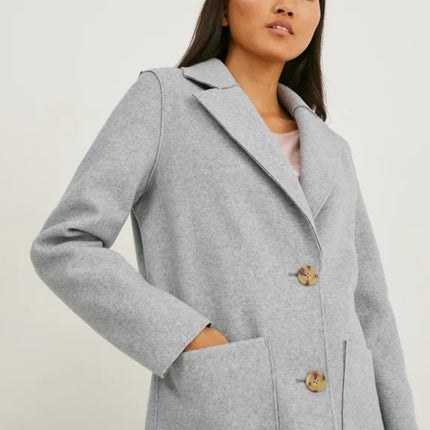 UNICORN Women's long coat with pockets light beige light grey xs s m l xl xxl xxxl