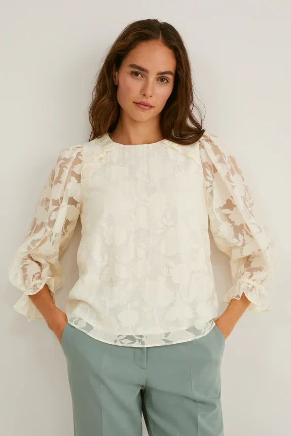 UNICORN Women's blouse floral swamp green white xs s m l xl xxl