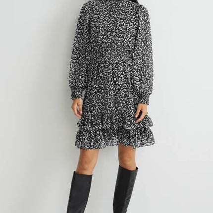 UNICORN Women's patterned dress black grey xs s m l xl