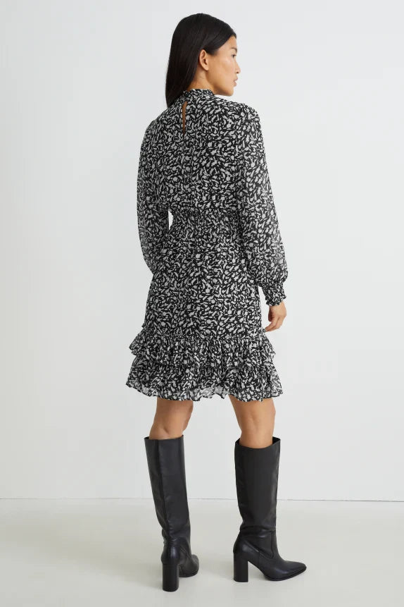 UNICORN Women's patterned dress black grey xs s m l xl