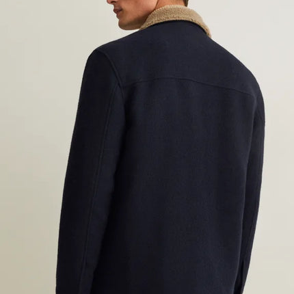 UNICORN Men's jacket with fur collar navy blue S M L XL XXL XXXL