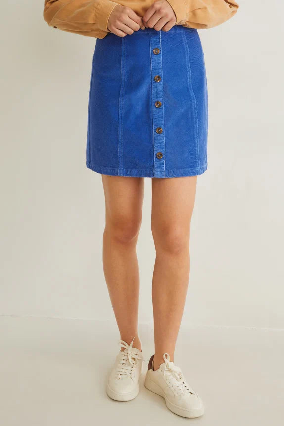 UNICORN Women's denim skirt with buttons blue xs s m l xl