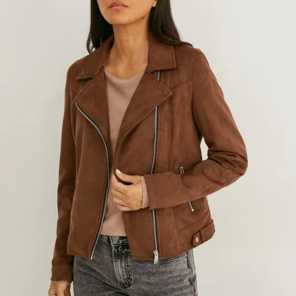 UNICORN Women's jacket with pockets leather brown xs s m l xl xxl xxxl
