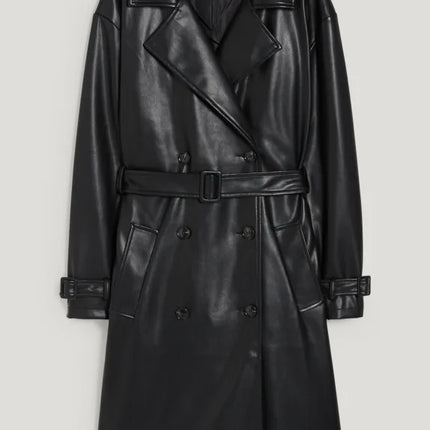 UNICORN Women's long coat with pockets leather brown black xs s m l xl xxl xxxl