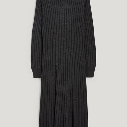 UNICORN Women's knitted long turtleneck dress funnel neck long sleeves black xs s m l xl