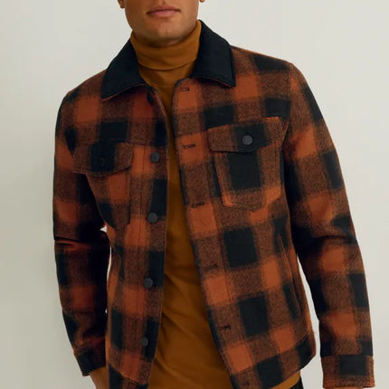 UNICORN Men's jacket checked brown black S M L XL XXL
