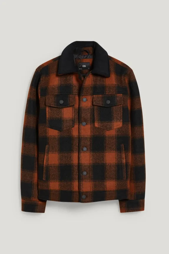 UNICORN Men's jacket checked brown black S M L XL XXL
