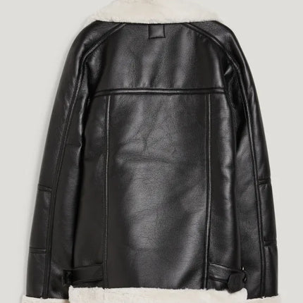 UNICORN Women's coat with pockets and wool collar leather black xs s m l xl xxl xxxl
