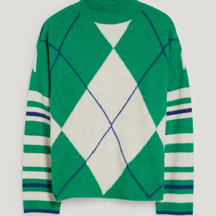 UNICORN women's turtleneck sweater funnel neck sweater hoodie green white xs s m l xl