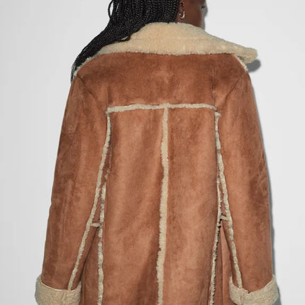 UNICORN Women's coat with buttons and wool collar brown beige xs s m l xl xxl xxxl
