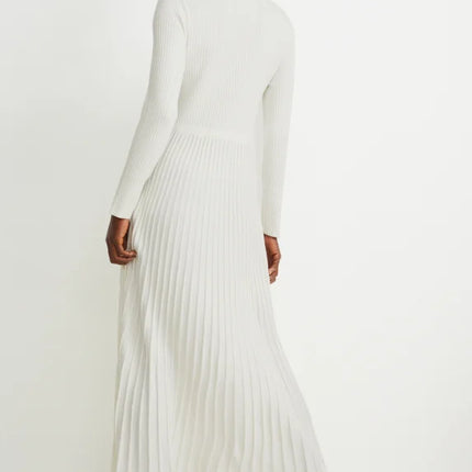 UNICORN Women's knitted long dress long sleeves cream white xs s m l xl